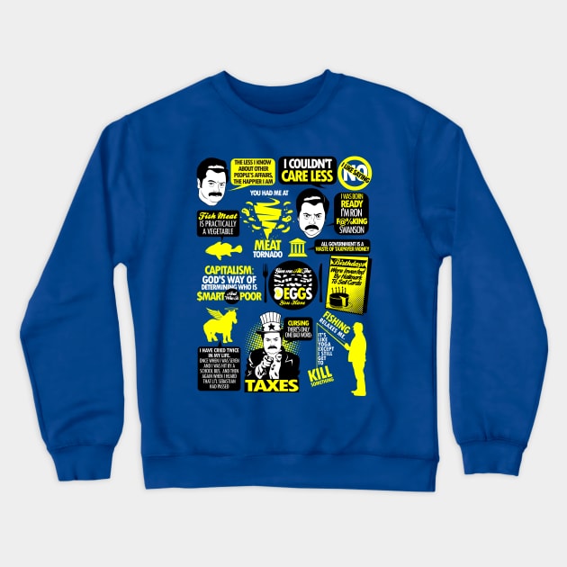 Quotes of a Swanson Crewneck Sweatshirt by TomTrager